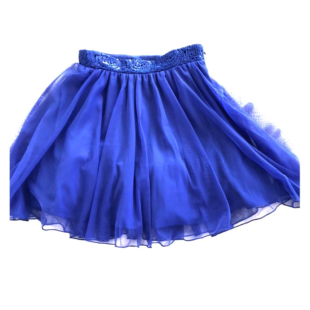 Tutu style blue tulle poof mini party skirt Sz 1